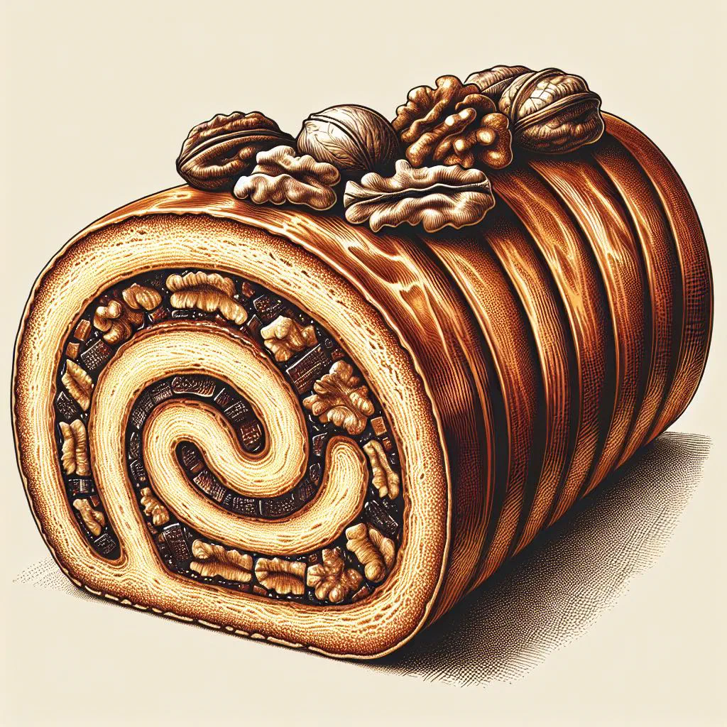 Sliced sirova potica showing the swirl of soft cheese filling