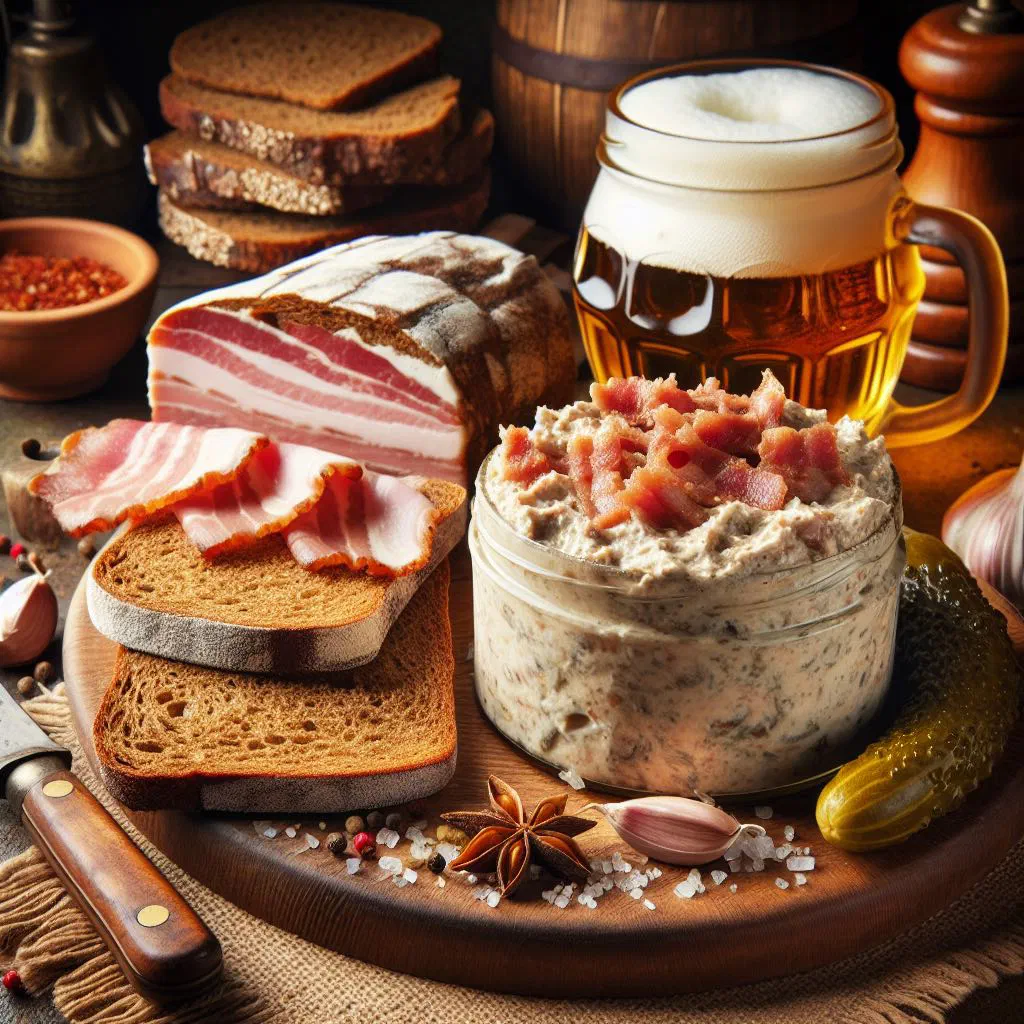 Hearty Slovenian zaseka with braised meat and vegetables in a rustic bowl