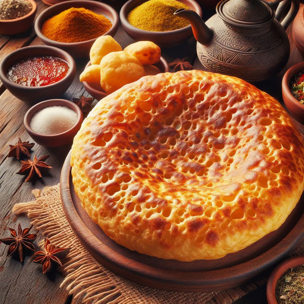 Stack of freshly pan-fried Somali flatbreads on a plate