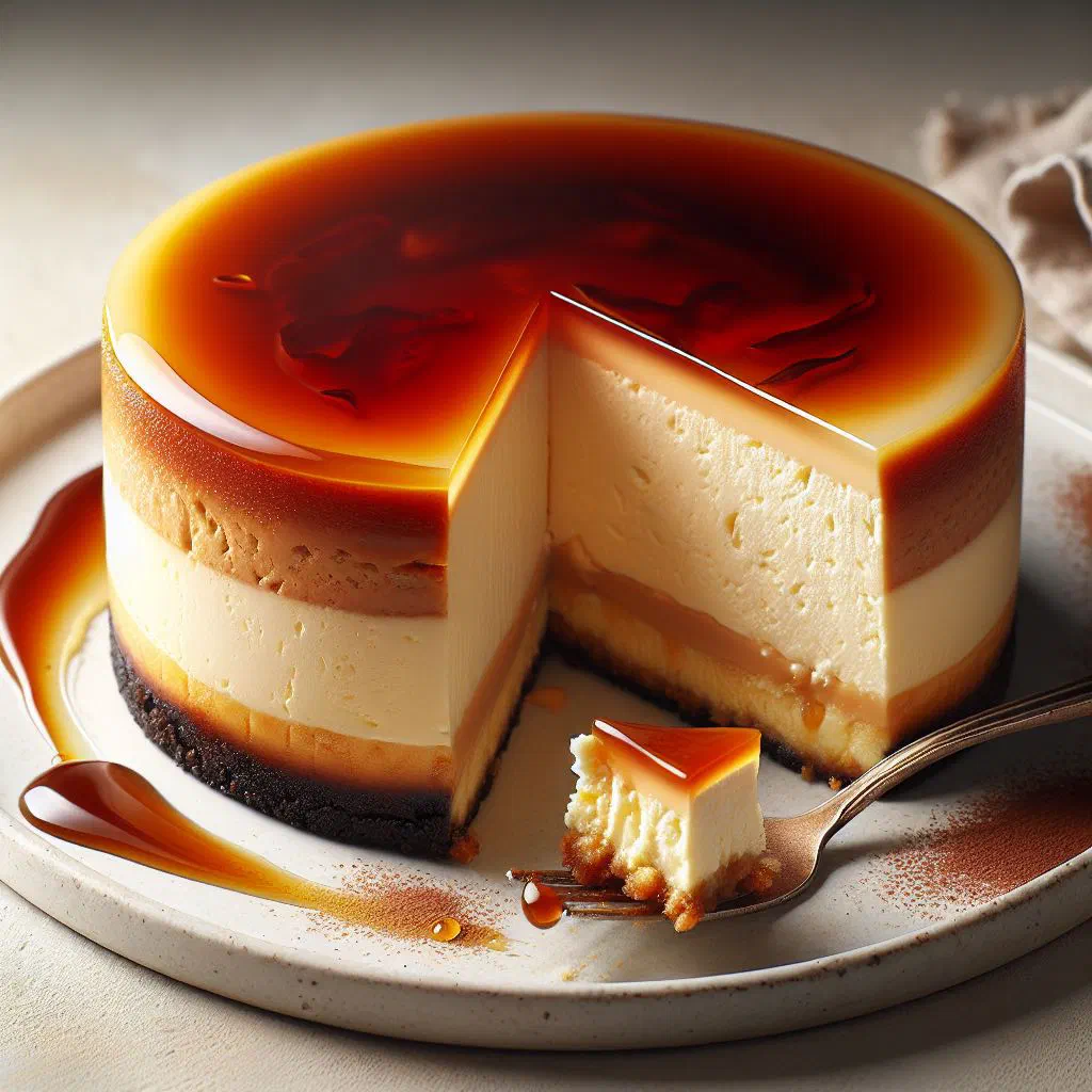 Creamy Amarula cheesecake on a biscuit base, topped with fresh fruit