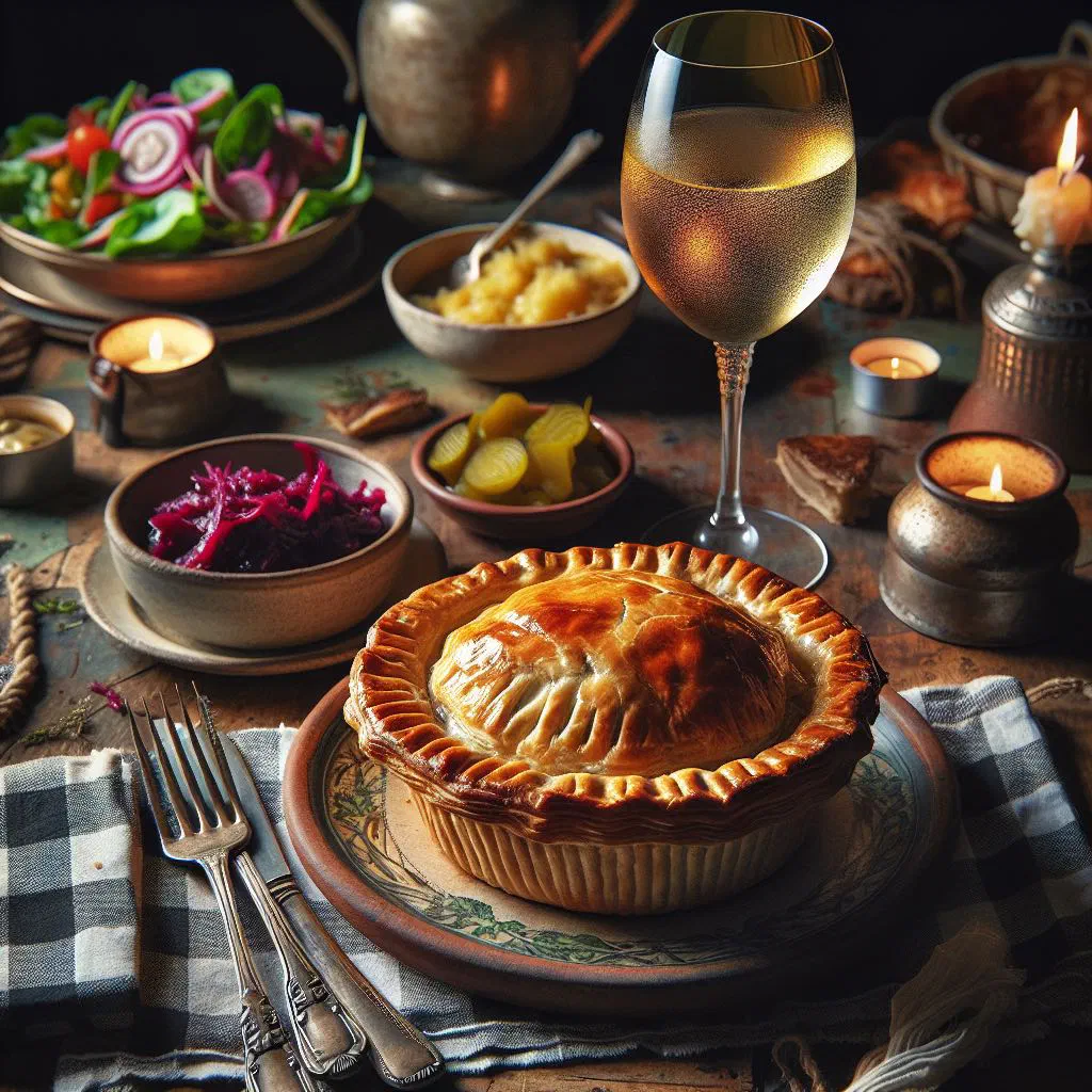 Golden-baked South African chicken pie with a flaky puff pastry crust
