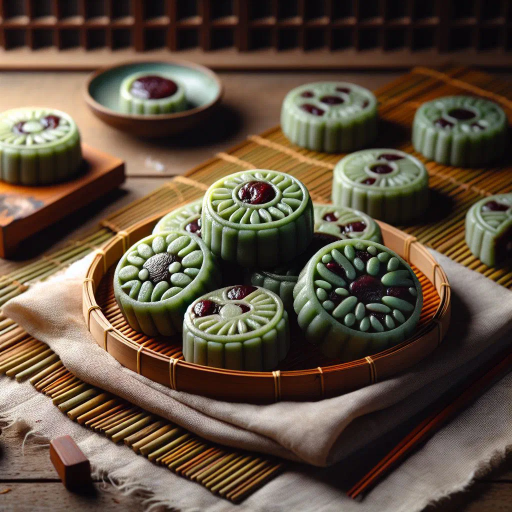 Steamed Korean pumpkin rice cakes on a plate