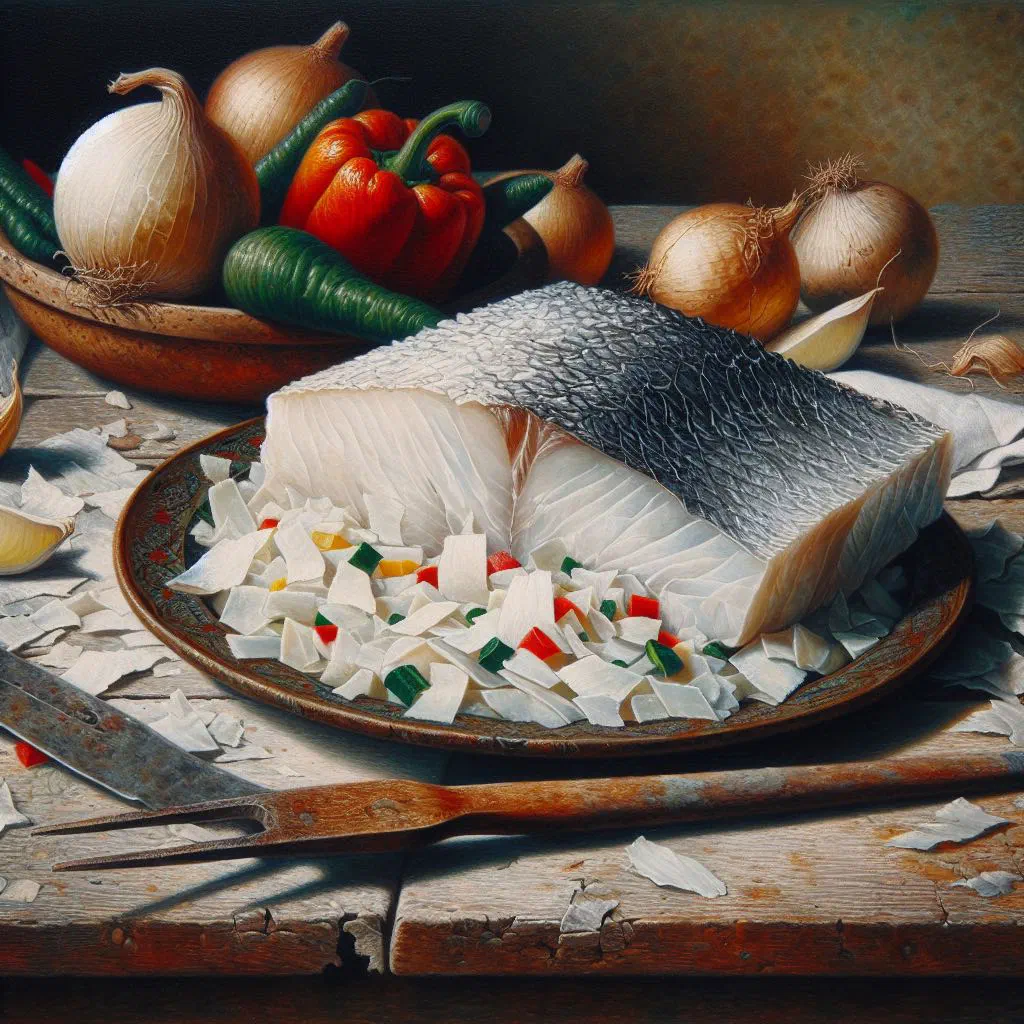 Bacalao al pil-pil with salt cod in a glossy garlic and olive oil emulsion