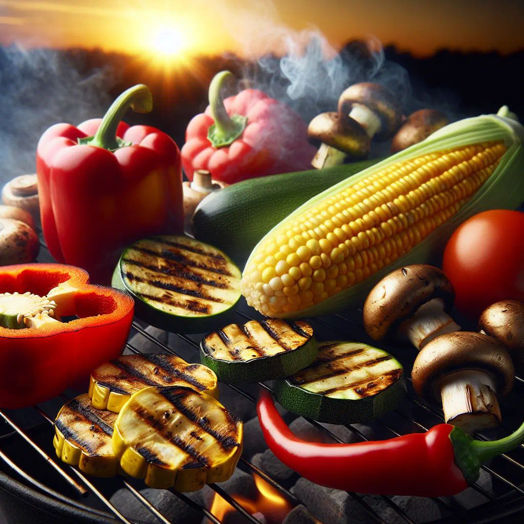 Smoky grilled red peppers, aubergine and onion drizzled with olive oil