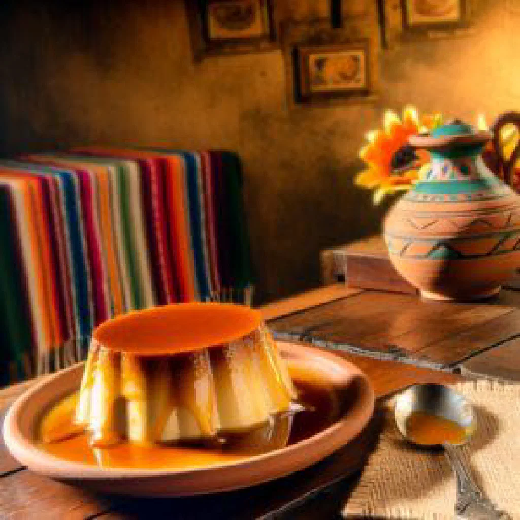Spanish flan turned out onto a plate with golden caramel sauce