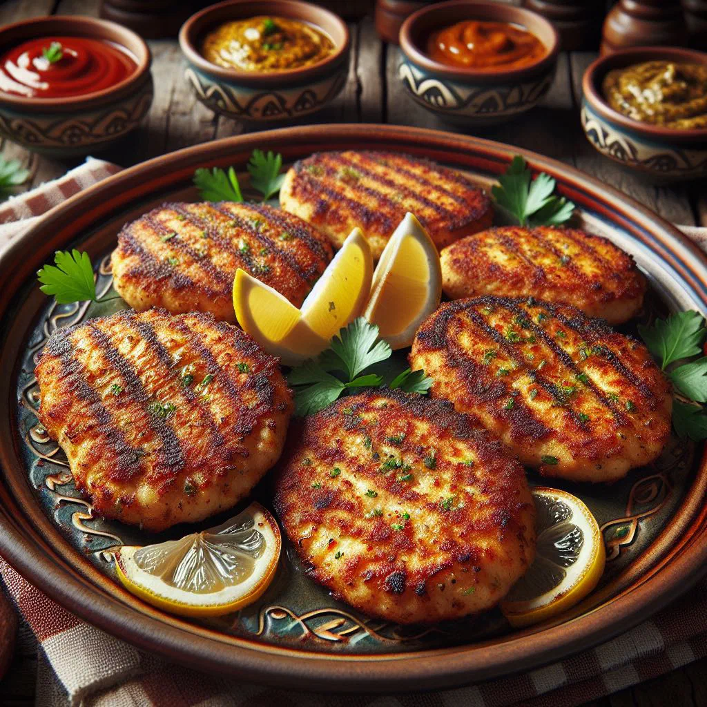 Golden deep-fried Sri Lankan fish cutlets on a plate