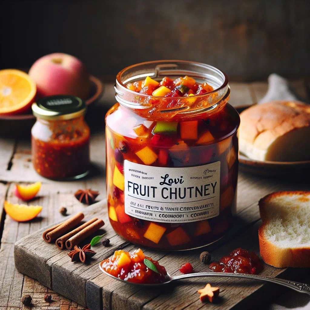A bowl of sweet and tangy Sri Lankan lovi fruit chutney