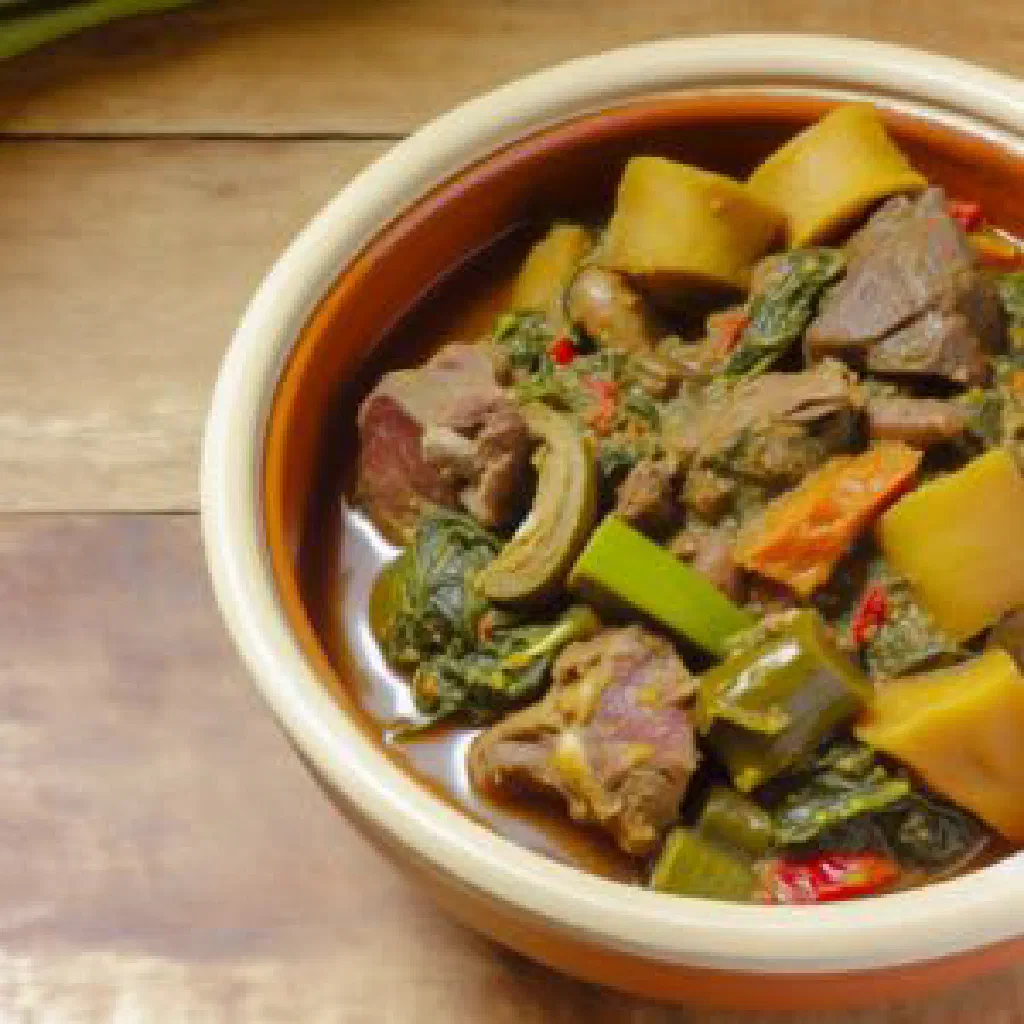 Rich Caribbean pepper pot stew with tender meat and fresh thyme