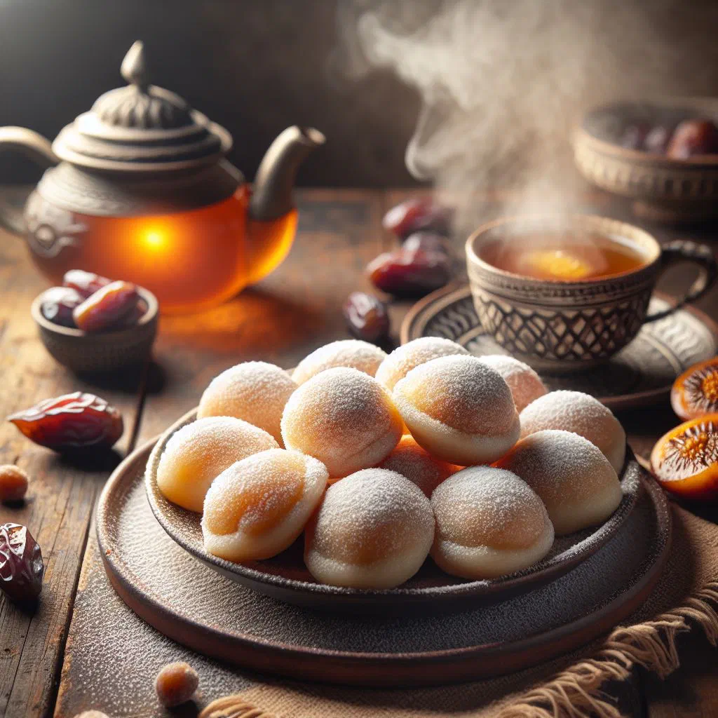 Golden fried Sudanese sweet dumplings filled with spiced dates