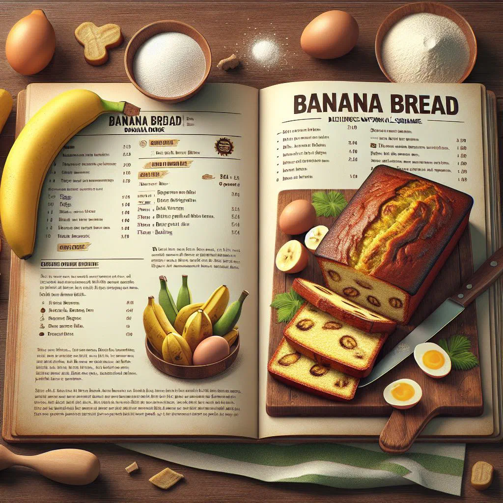 Sliced Surinamese banana bread on a wooden board