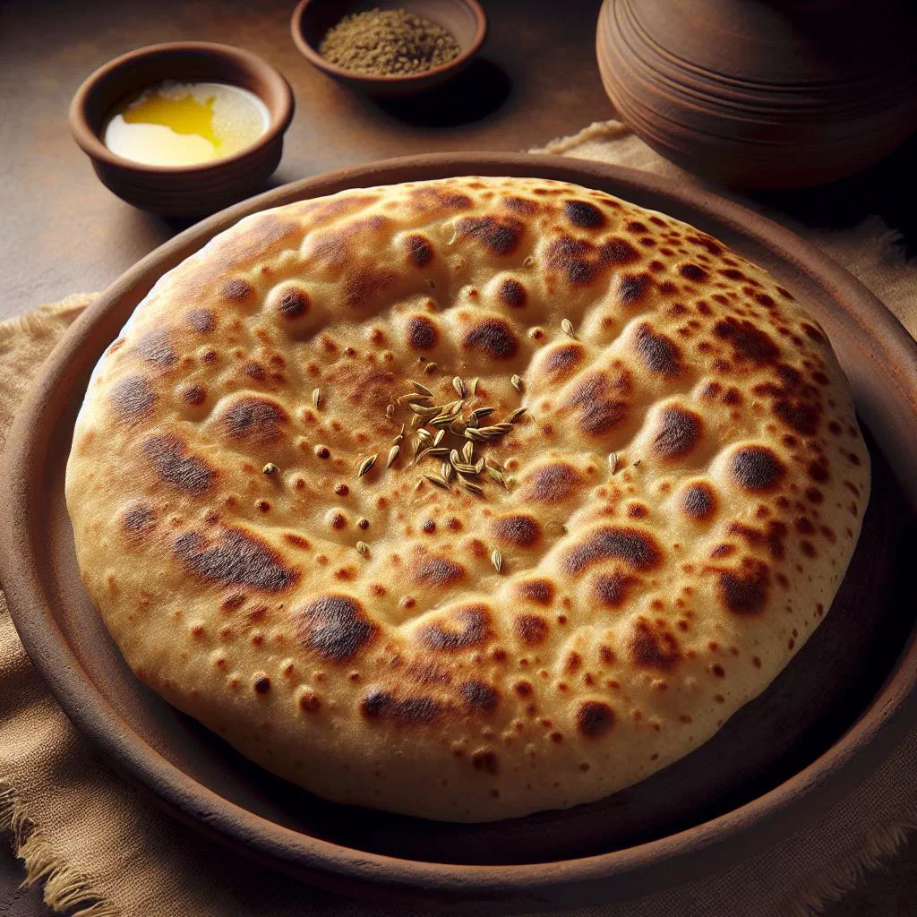 Golden pan-fried pinda roti flatbread filled with peanut butter