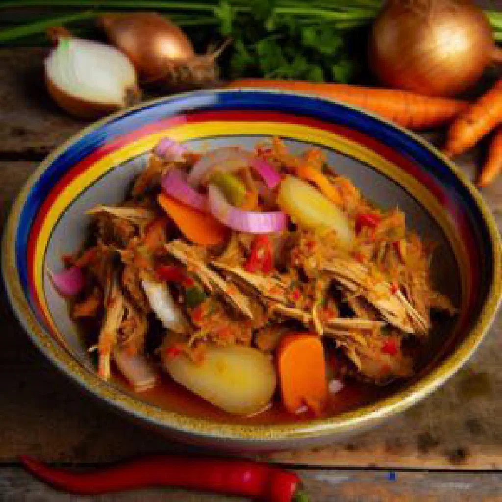 Golden baked Surinamese pom casserole with chicken and grated taro root