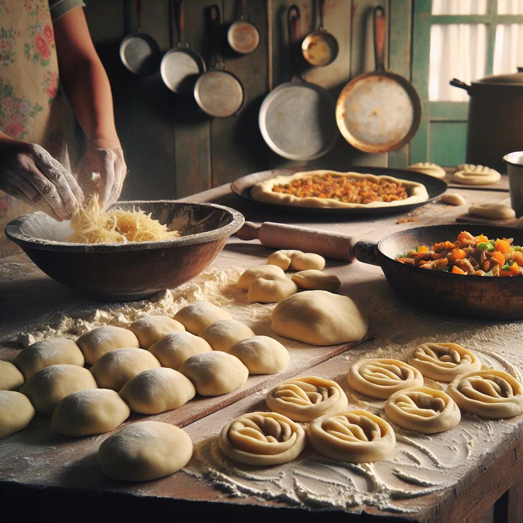 Golden fried Surinamese pasteitjes filled with spiced minced meat