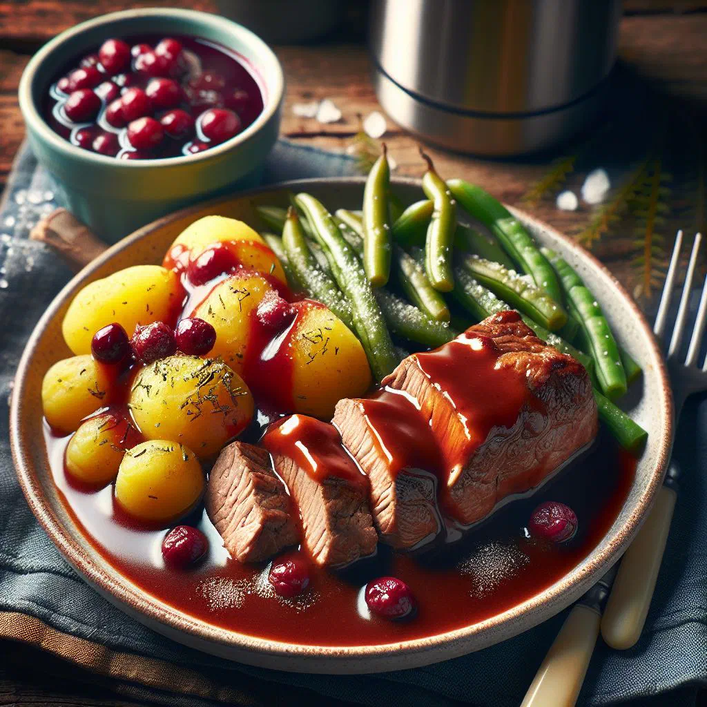 Sliced pork tenderloin medallions in a creamy mustard sauce