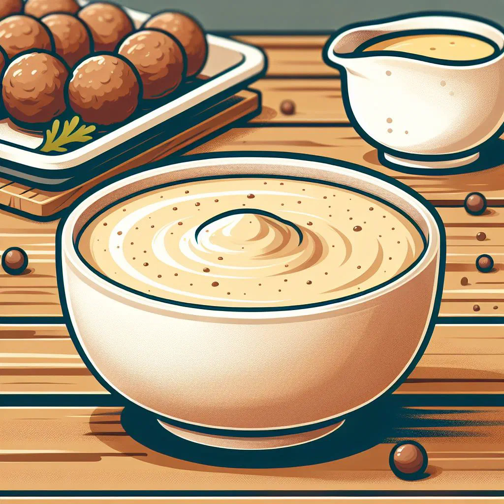 Swedish meatballs coated in creamy gräddsås cream sauce