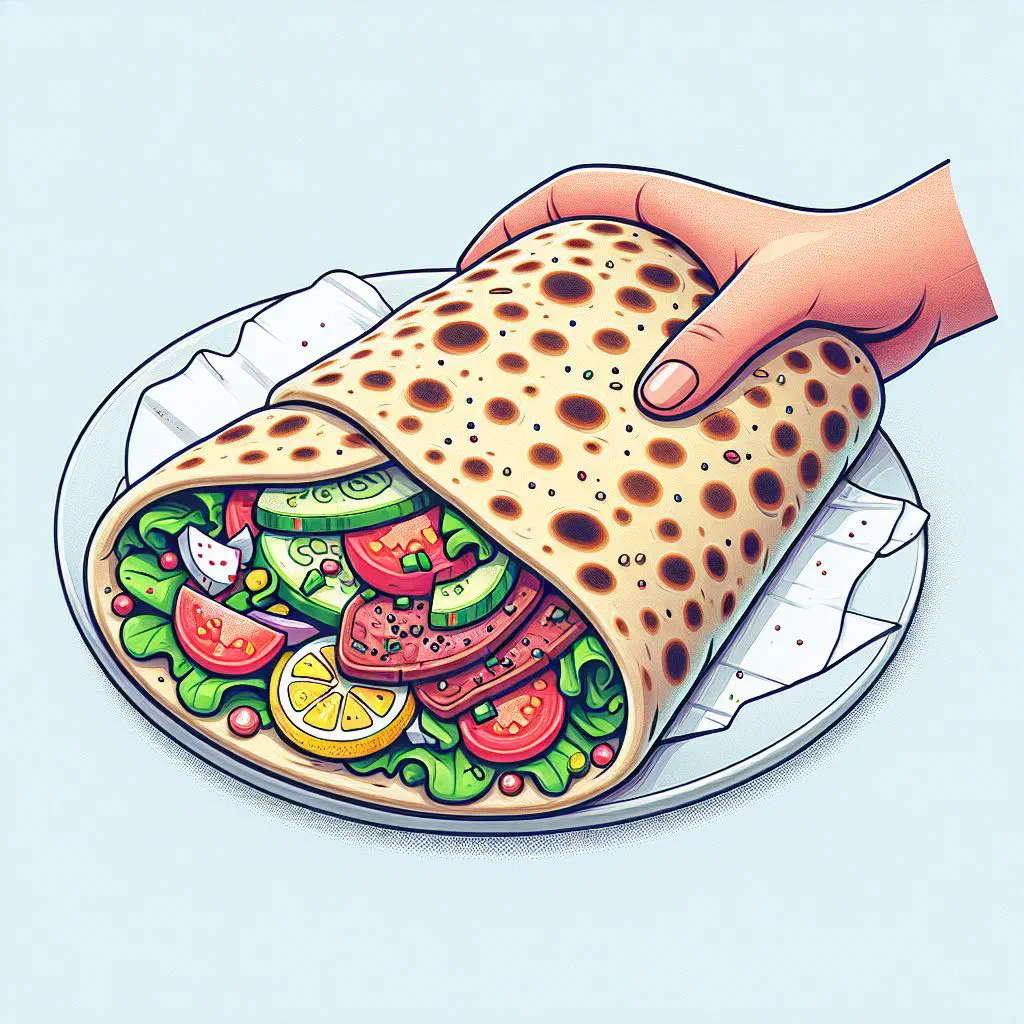Thin round Swedish tunnbröd flatbreads stacked on a wooden board