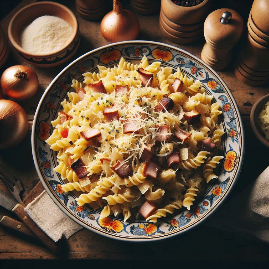 Golden pan-fried Bündner Pizzokel dumplings filled with spinach, cheese and bacon