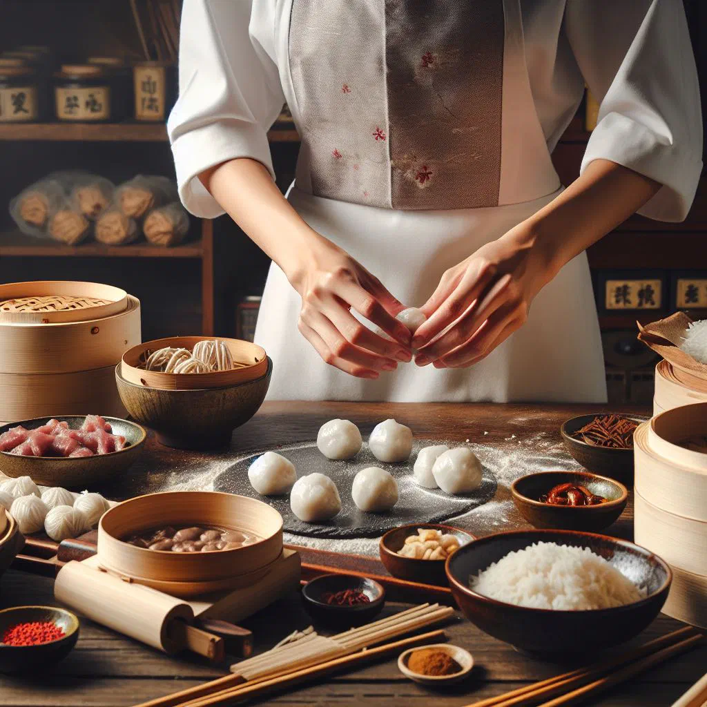 Colourful glutinous rice balls served in a warm, sweet ginger broth