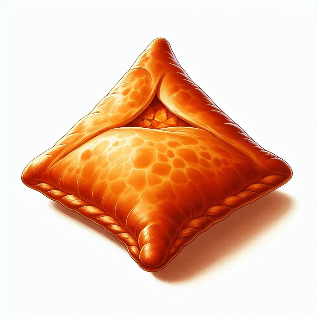 Golden fried Bichak pastries filled with spiced minced meat