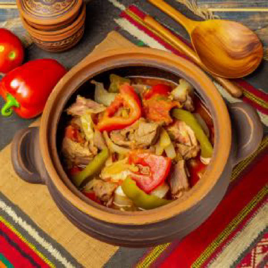 Jarkop with tender lamb, carrots and rice, garnished with fresh herbs