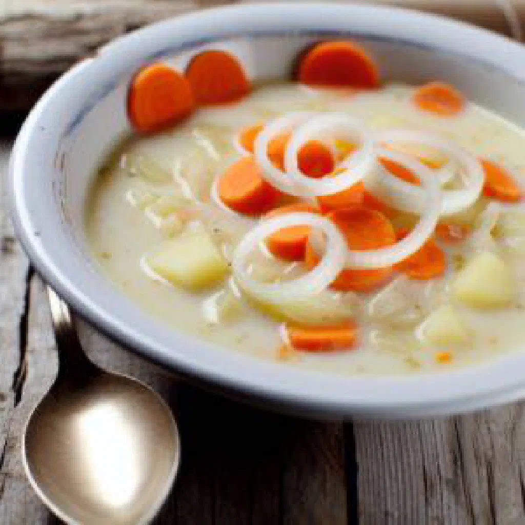 Tajik zardak carrot and potato stew garnished with fresh parsley
