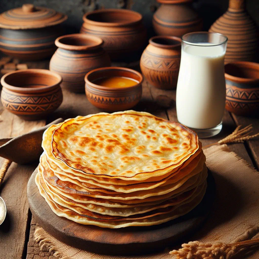 Stack of soft golden Tanzanian chapati flatbreads on a plate