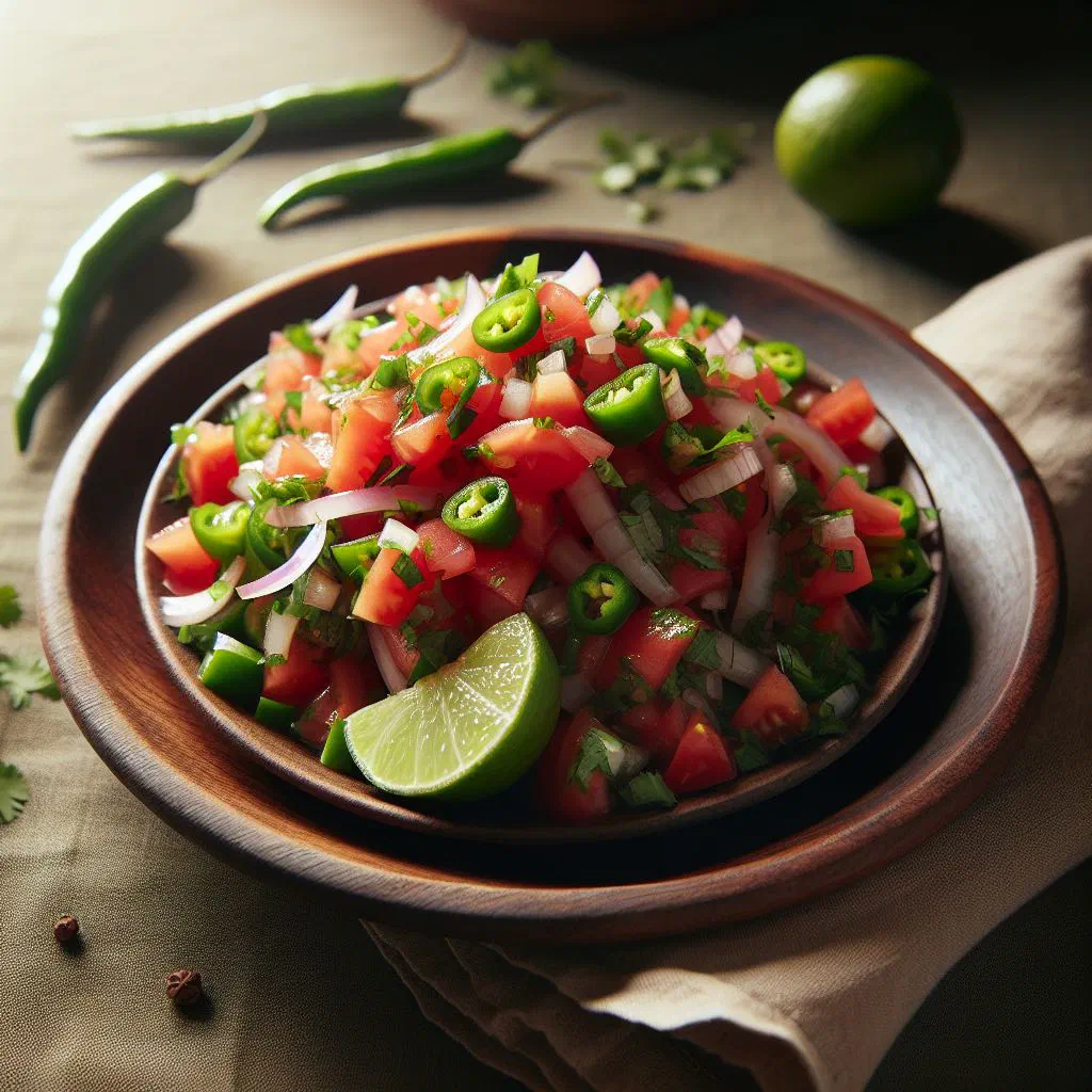 Bowl of kachumbari with diced tomatoes, onions and fresh coriander