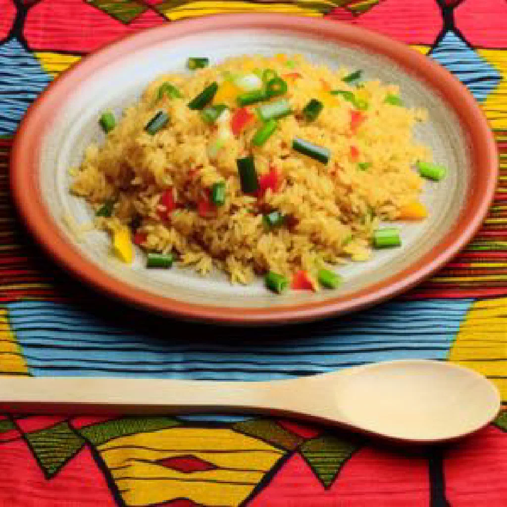 Fragrant coconut rice garnished with fresh coriander in a deep bowl
