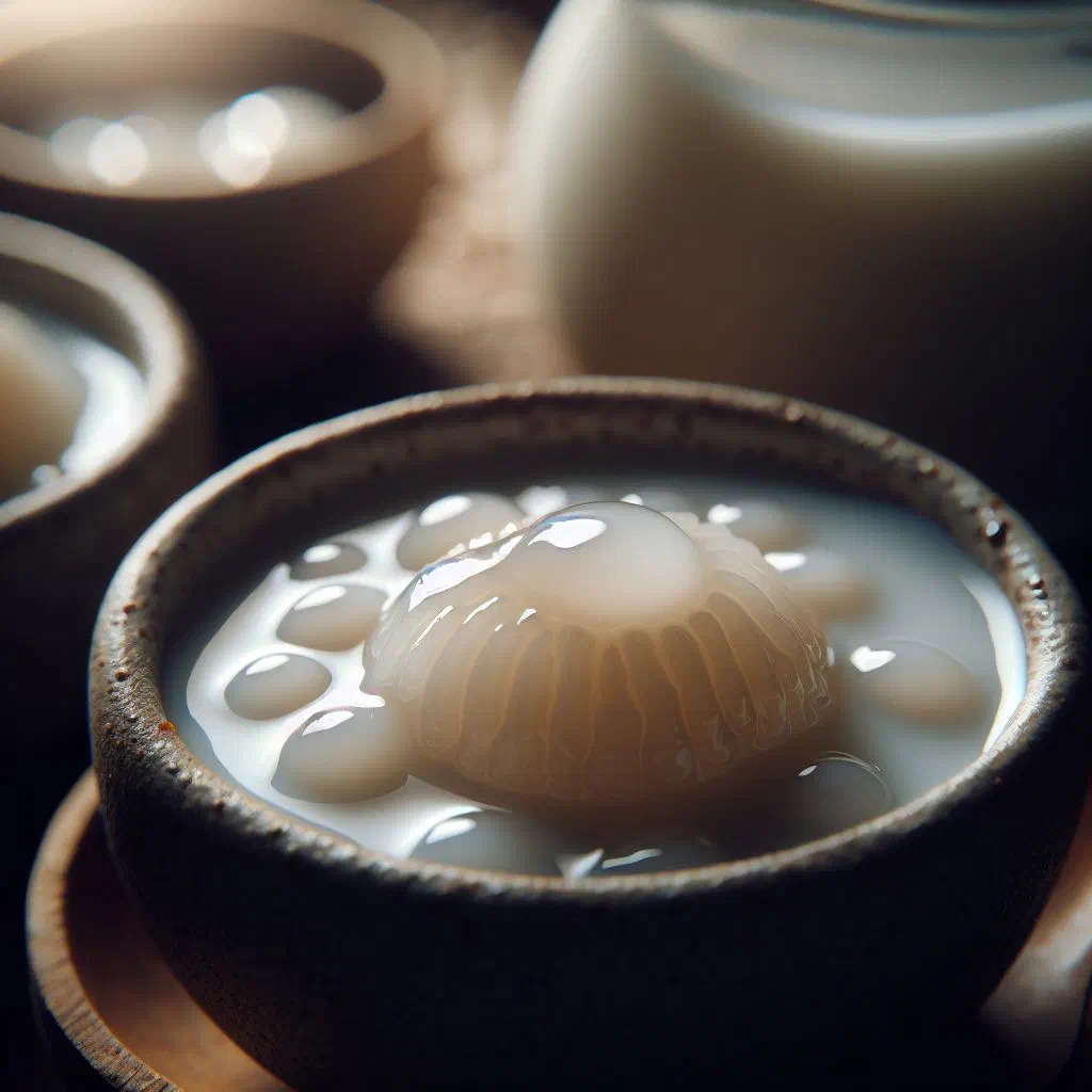 Steamed coconut milk puddings served in small bowls