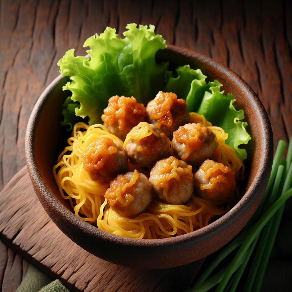 Golden deep-fried Moo Sarong pork parcels with a sweet chilli dipping sauce