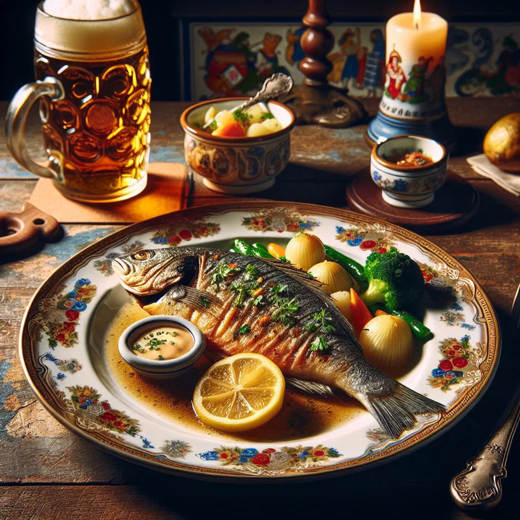 Crispy whole fried fish topped with a glossy sweet, sour and spicy chilli-garlic sauce and fresh coriander