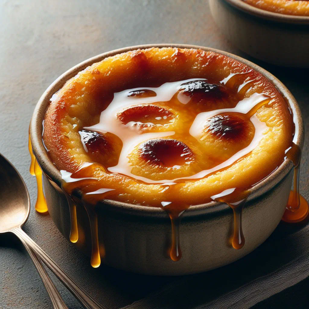 Creamy Timorese bread pudding served in a dish