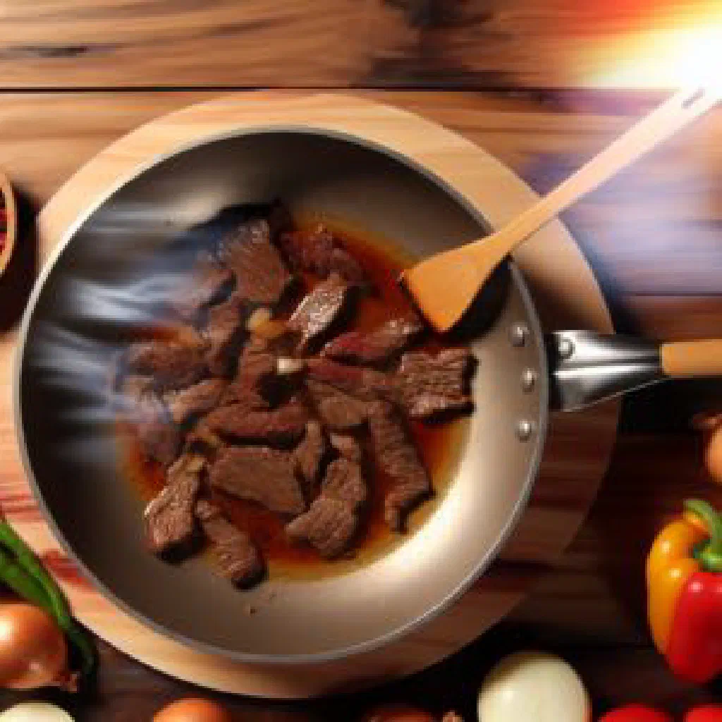 Saboko with tender meat, colourful vegetables and fresh herbs