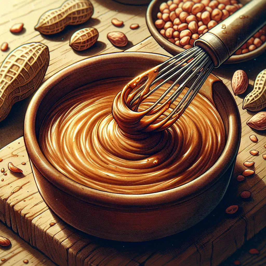 A bowl of creamy Togolese peanut sauce served with rice