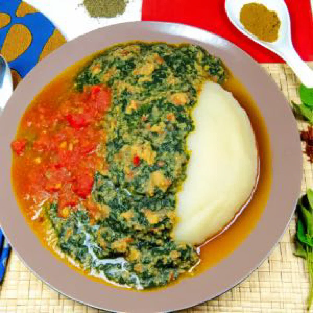Small portions of Zowè cornmeal dough served with a spicy sauce