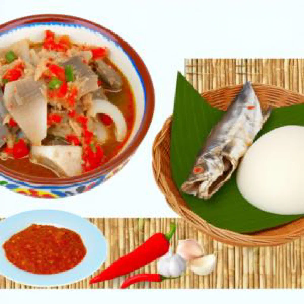Zukomè maize dough balls served with a spicy fish sauce