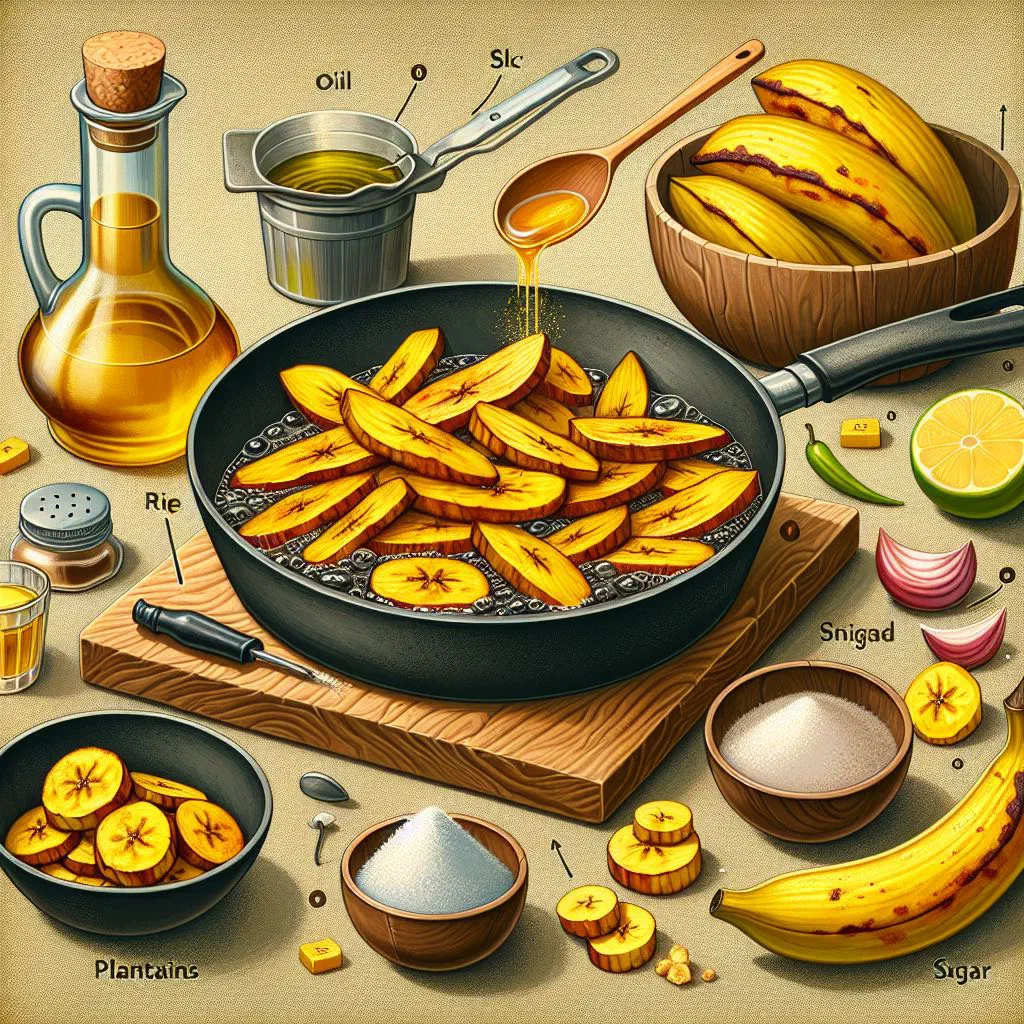 Golden-brown fried plantain slices served as a Caribbean snack