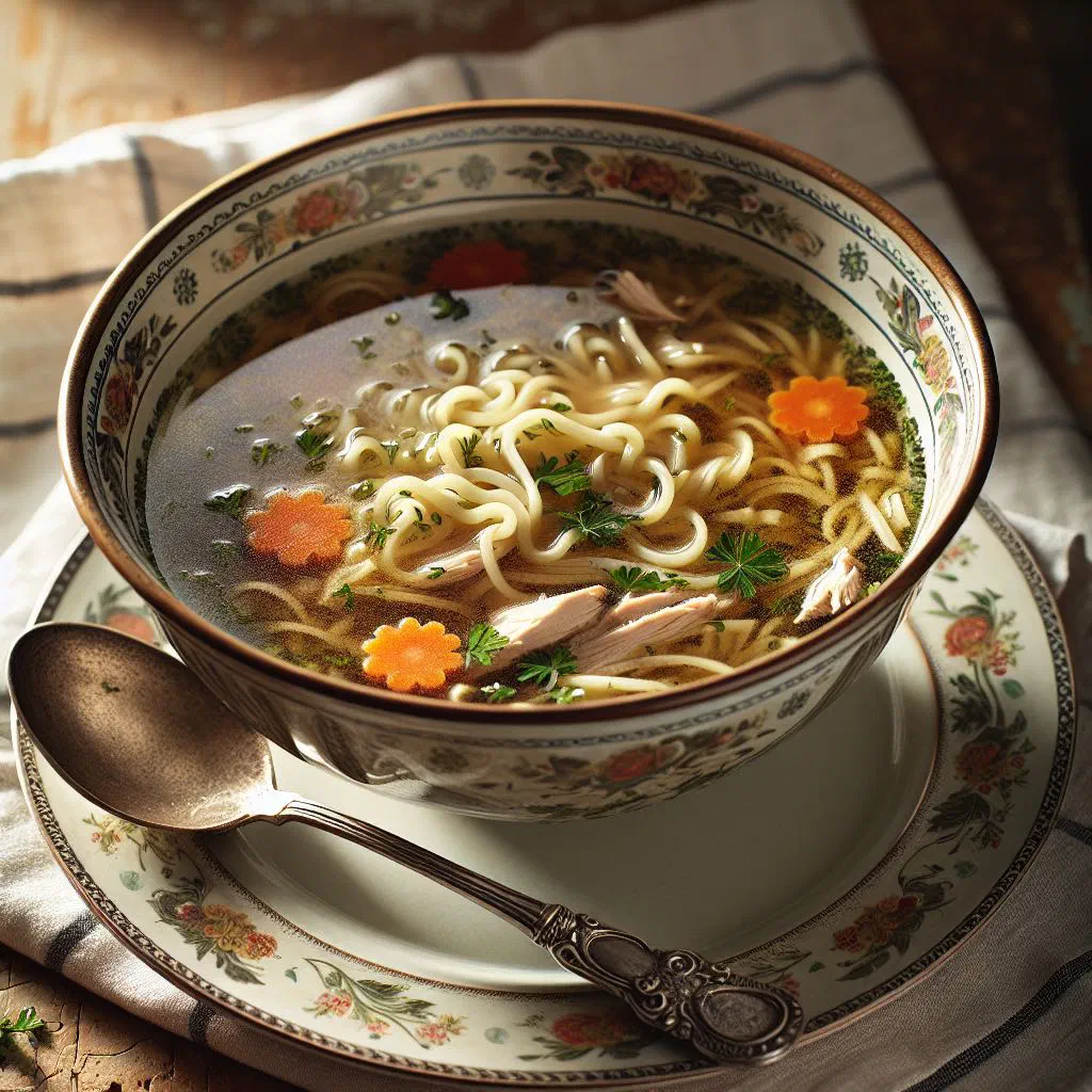 Bowl of Turkish çorba garnished with fresh parsley