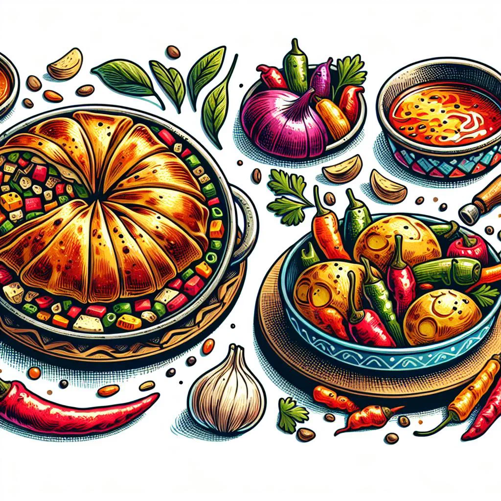 Oven-roasted Turkish vegetables with courgette, peppers and aubergine garnished with parsley