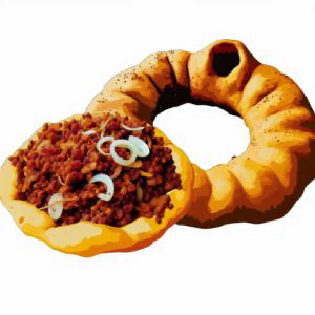 Golden fried Chekerek dumplings filled with spiced minced beef