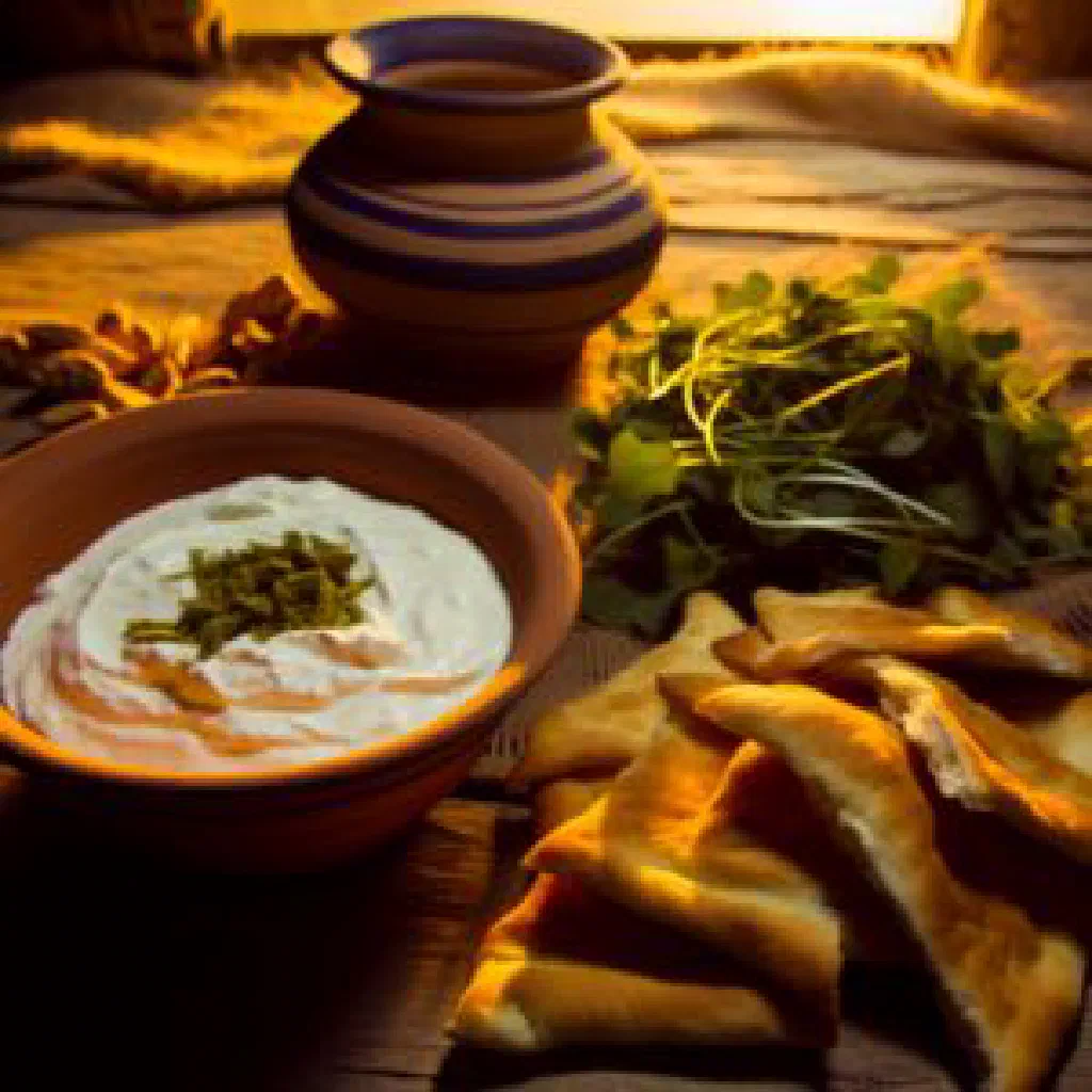 Golden baked Gurtly Gatyk dough parcel filled with spiced meat