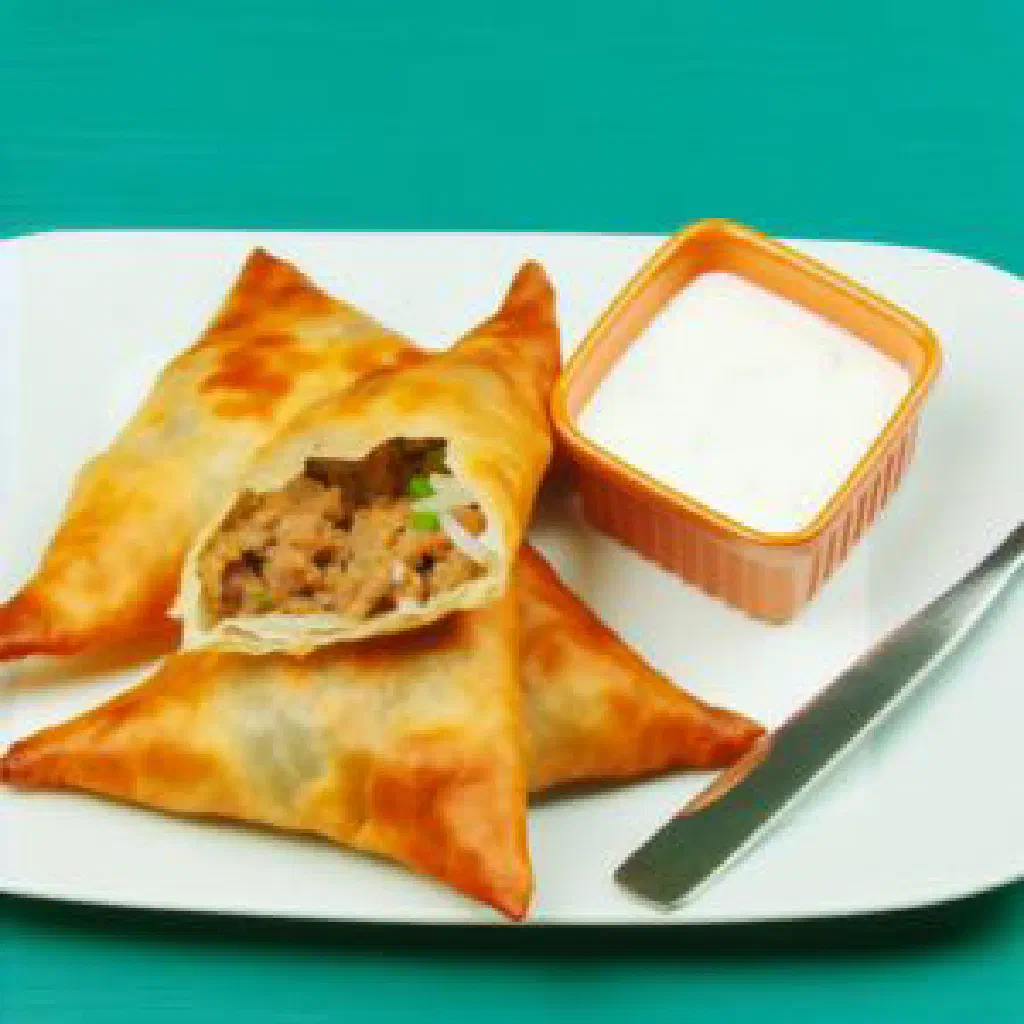 Golden baked Patyr Borek pastries with a potato and onion filling