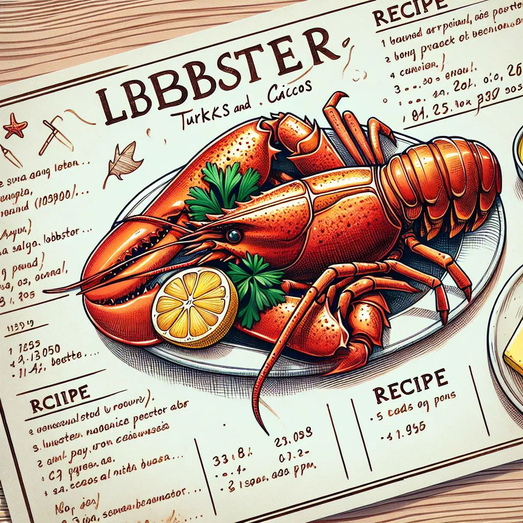 Grilled lobster halves with lime wedges and fresh herbs