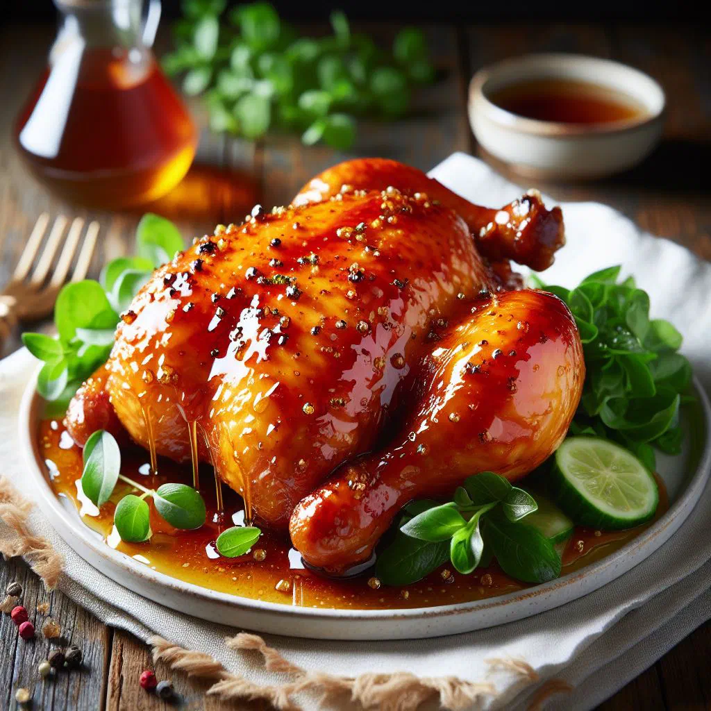 Grilled honey glazed chicken breasts with a golden caramelised crust