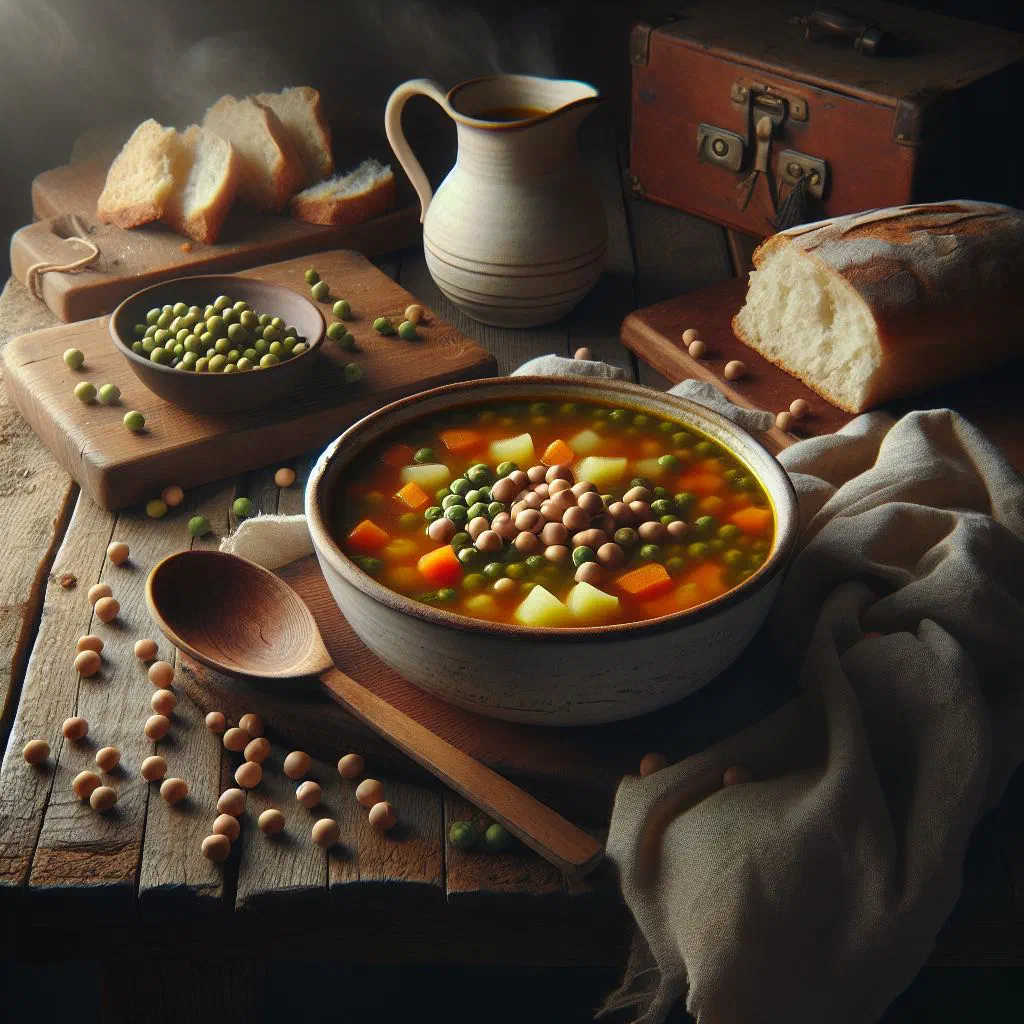 Bowl of Caribbean pigeon peas soup garnished with fresh coriander