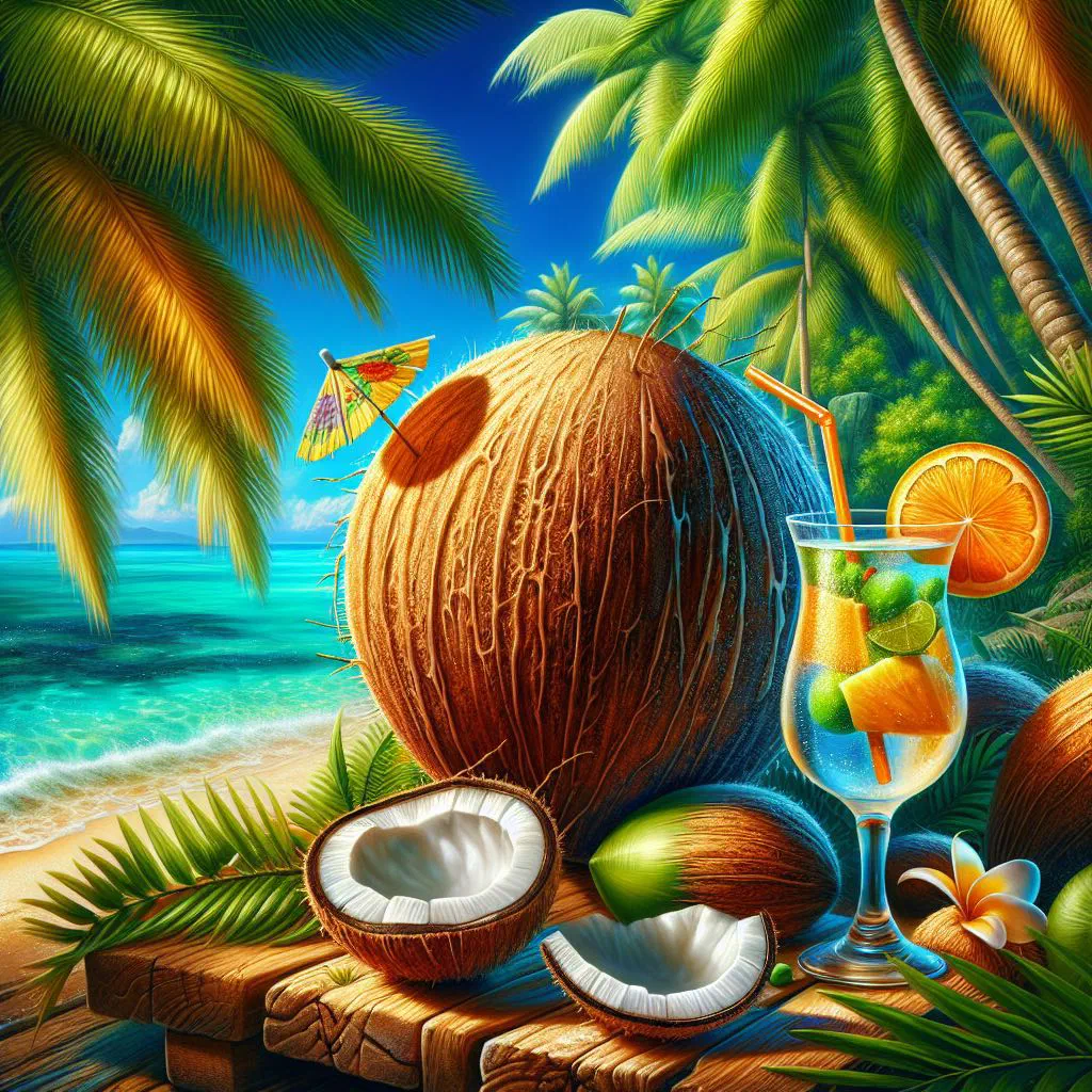 Creamy coconut dessert in a bowl topped with fresh tropical fruit