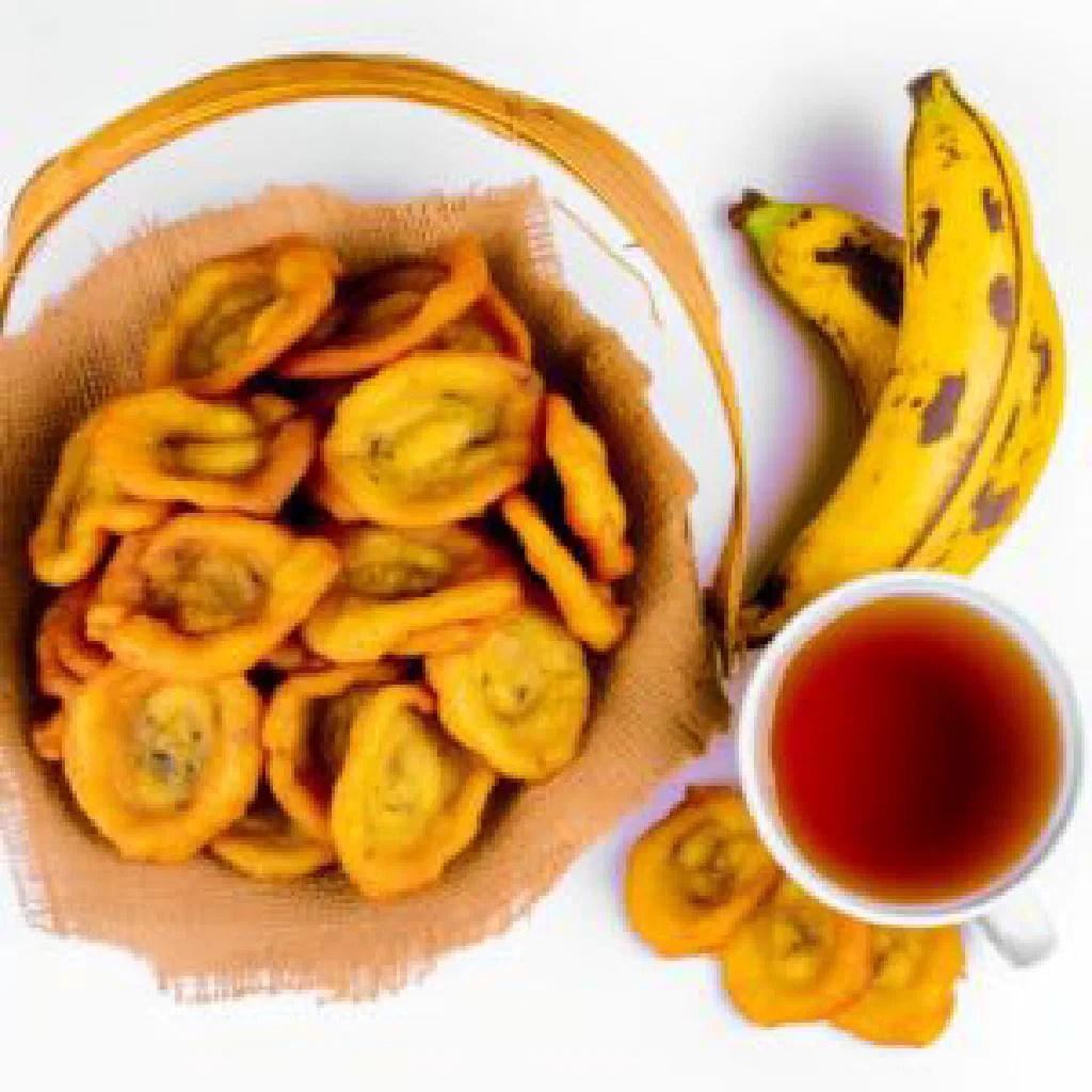 Golden fried Ugandan kabalagala banana pancakes on a plate