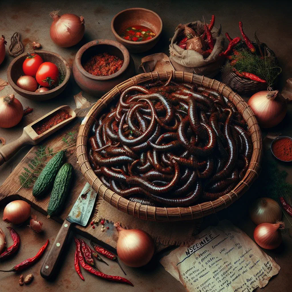Golden roasted nsenene grasshoppers seasoned with salt and paprika in a bowl