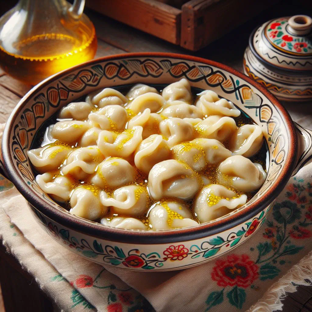 Golden potato dumplings tossed in lard and scattered with fresh herbs