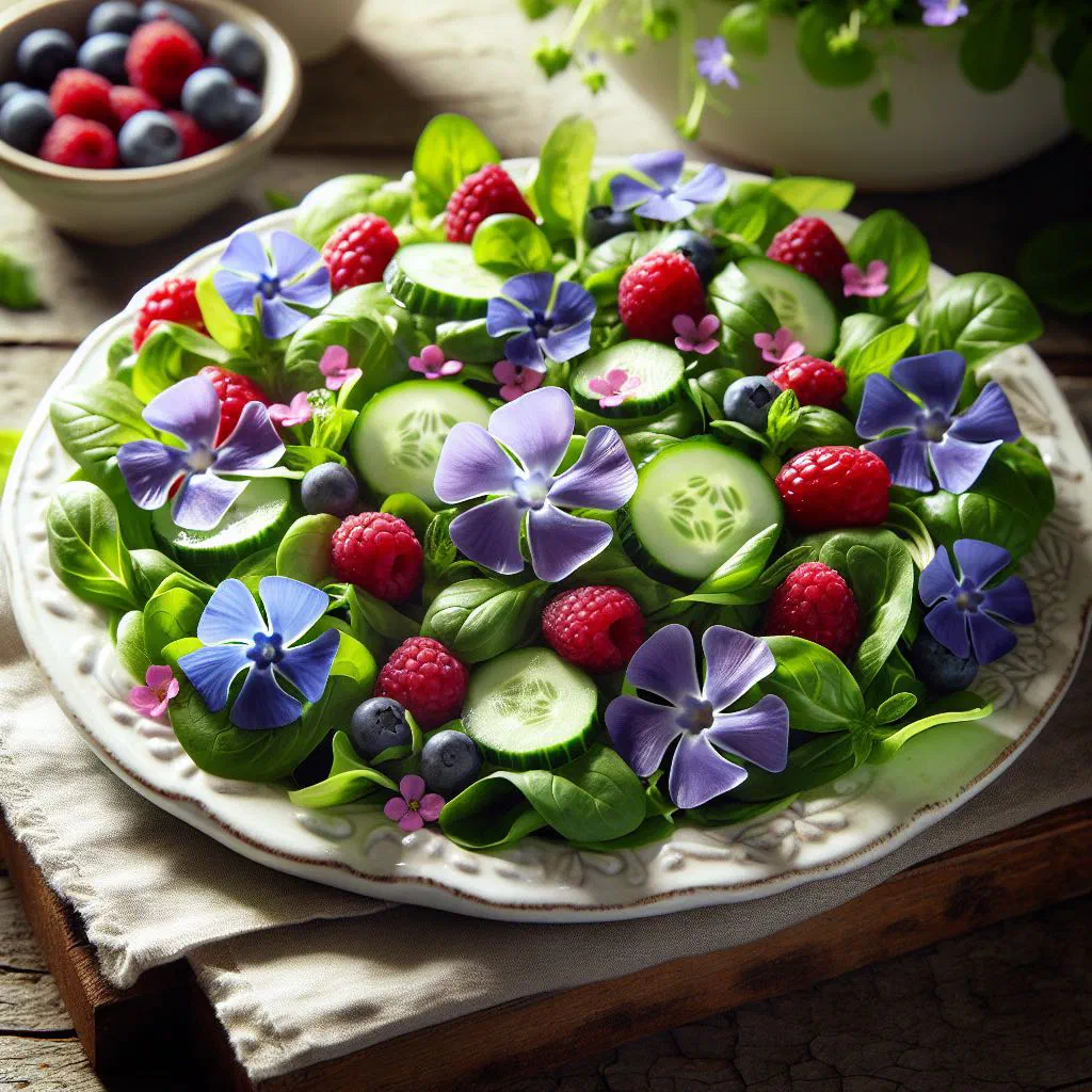 Fresh periwinkle salad with cherry tomatoes, cucumber and parsley